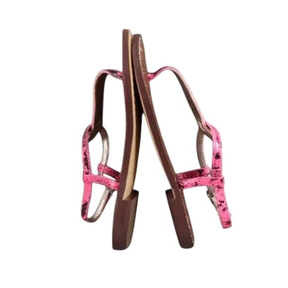 Sam Edelman Shoes Womens 5 Sandals Fashion Casual Snake Print Leather Pink Gigi - Picture 7 of 12
